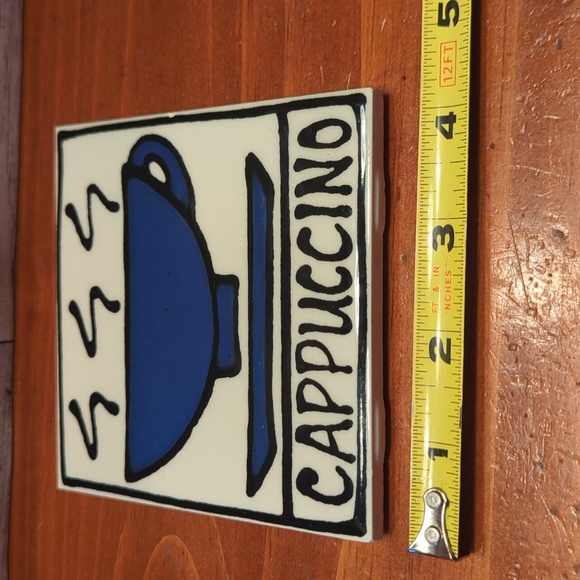 Cappuccino design 4"X4" tile trivet - Picture 6 of 6